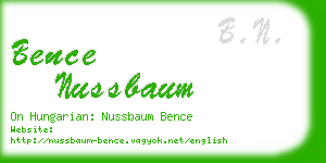 bence nussbaum business card